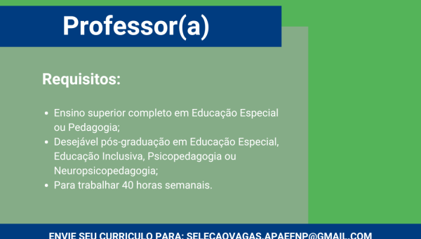 Vaga de Professor(a) na APAE Florianópolis